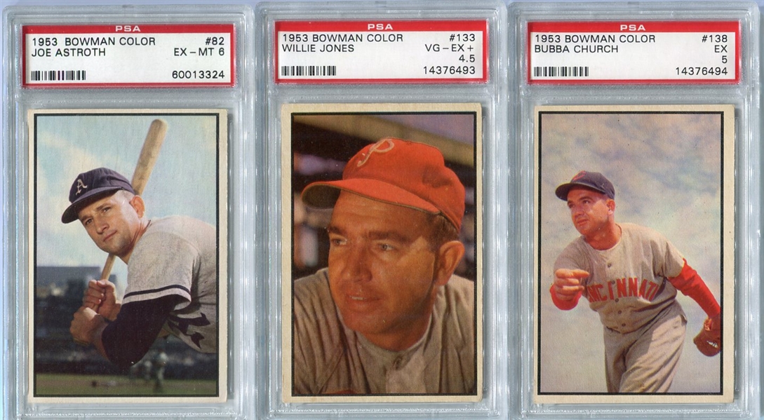 1953 Bowman Color Baseball Lot of 6 PSA Graded Most are High-numbers