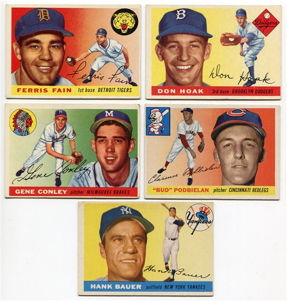 1955 Topps Baseball Lot of 5 Different W/High-numbers