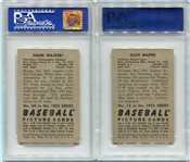 1952 Bowman Baseball #13 Cliff Mapes and #58 Hank Majeski both PSA 7's