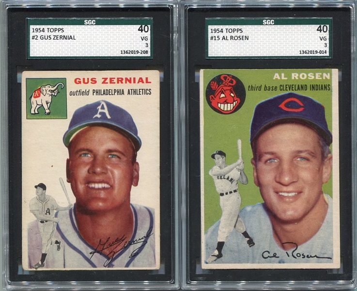 1954 Topps Lot of 9 With HOFers