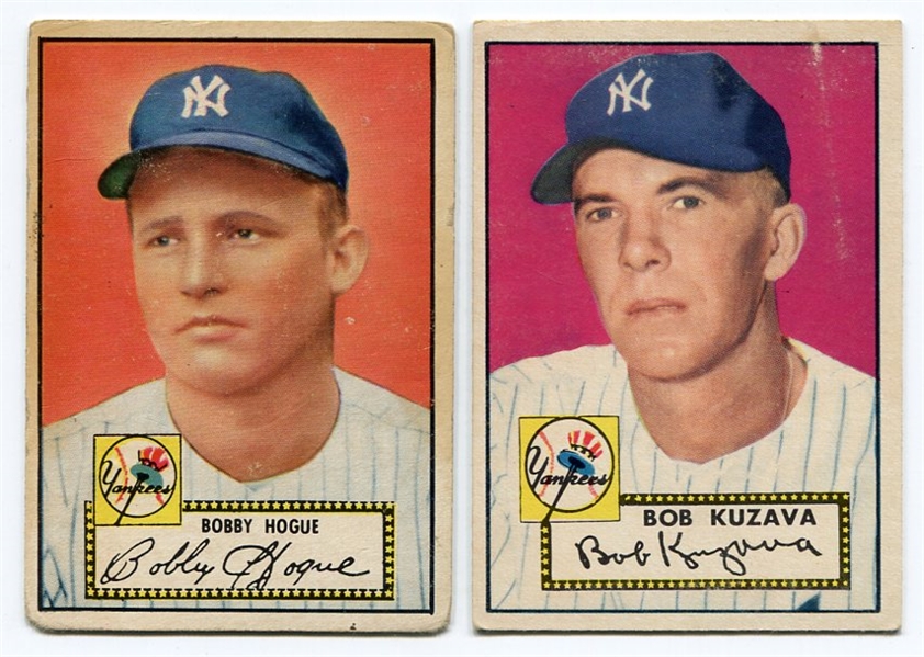 1952 Topps #9 Bobby Hogue & #85 Bob Kuzava