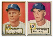 1952 Topps #9 Bobby Hogue & #85 Bob Kuzava