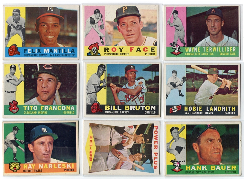 1960 Topps Lot of 18 Different EX+/-