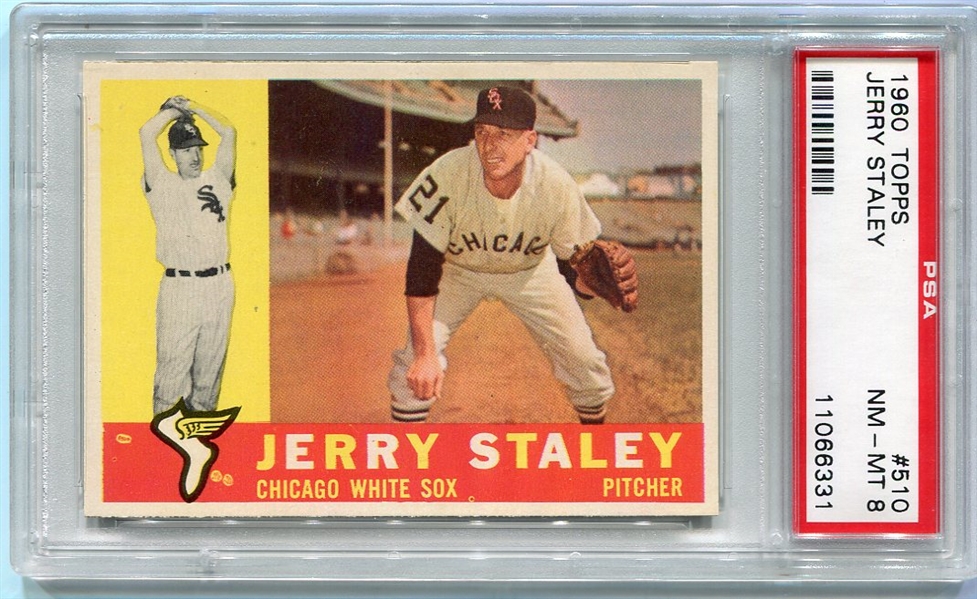 1960 Topps #510 Jerry Staley PSA 8