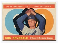 1960 Topps #570 Don Drysdale All-Star