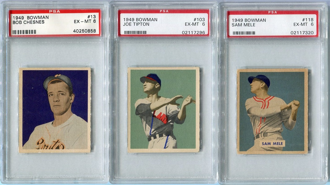 1949 Bowman Lot of 3 Different PSA 6s