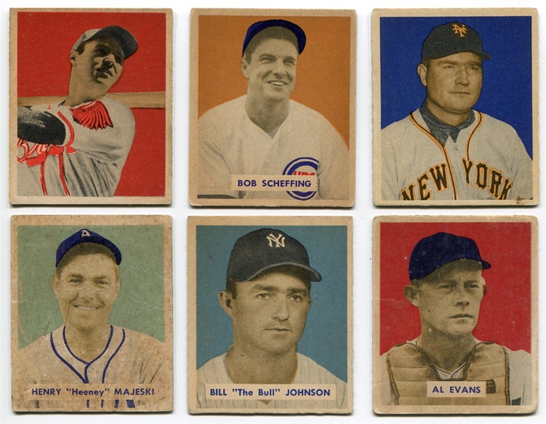 1949 Bowman Lot of 6 With Tough Variations Included