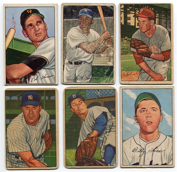 1952 Bowman Lot of 6 Different With HOFers