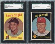 1959 Topps Lot of 2 High-numbers #523 Bright SGC 86 & #546 Schroll SGC  88