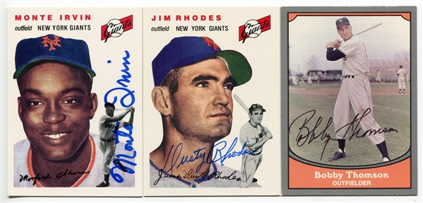 Lot of Three New York Giants Autographed Cards