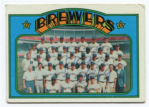 1972 Topps Brewers Team Card Signed by Bud Selig