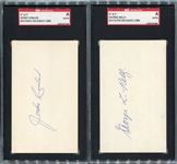 Autographed 3 x 5s George L. Kelly and Jocko Conlan Both SGC AUTH