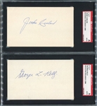 Autographed 3 x 5s George L. Kelly and Jocko Conlan Both SGC AUTH