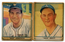 1941 Play Ball Lot of 2 High-Numbers #57 Arnovich & #68 Knott