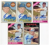 13 Card Lot of Jim Gosger Autographed Cards 1966-1978