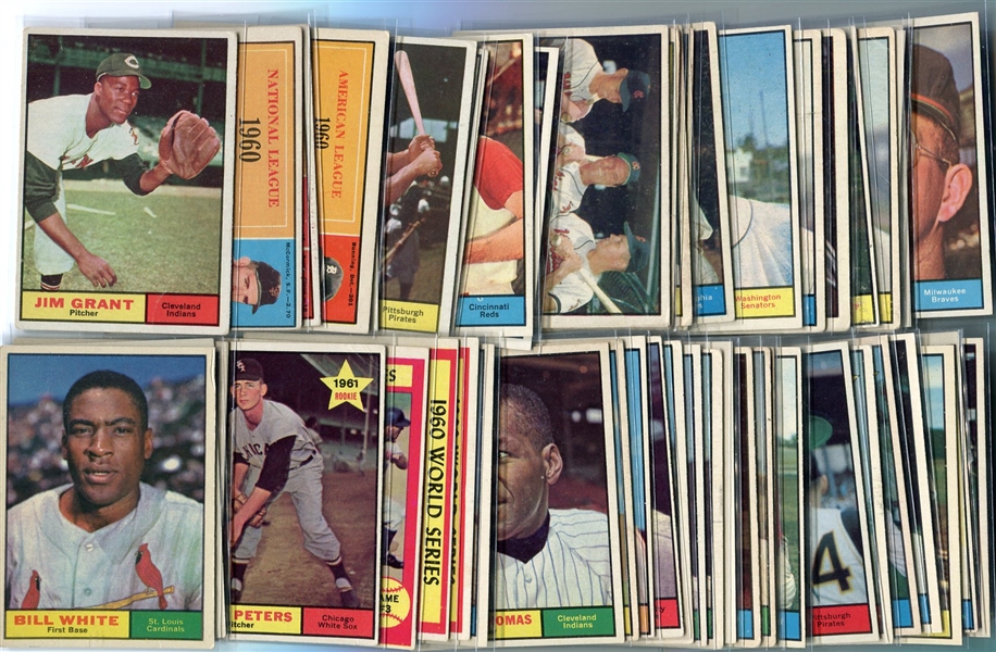 1961 Topps Baseball Lot of 50 Mostly Different G-EX+