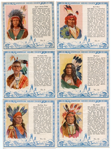 T129 Red Man Indian Chiefs Lot of 16