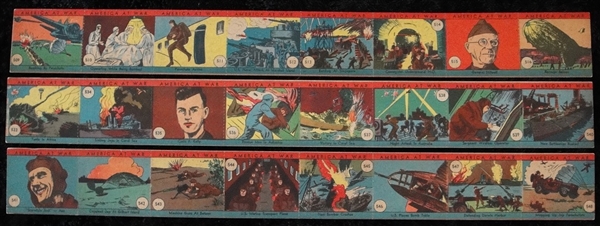 R12 America At War 3 Unseparated 8 Card Strips