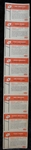1960 Fleer Football Uncut Strip of 8