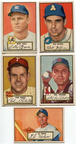 1952 Topps Lot of 5 Trimmed Cards 