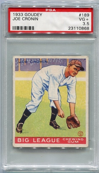 1933 Goudey #189 Joe Cronin PSA 3.5
