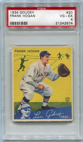 1934 Goudey #20 Frank Hogan PSA 4