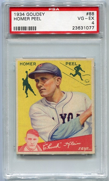1934 Goudey #88 Homer Peel PSA 4