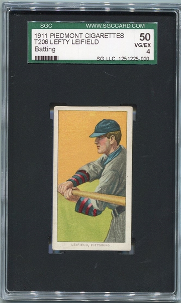 T206 Lefty Leifield Batting SGC 50