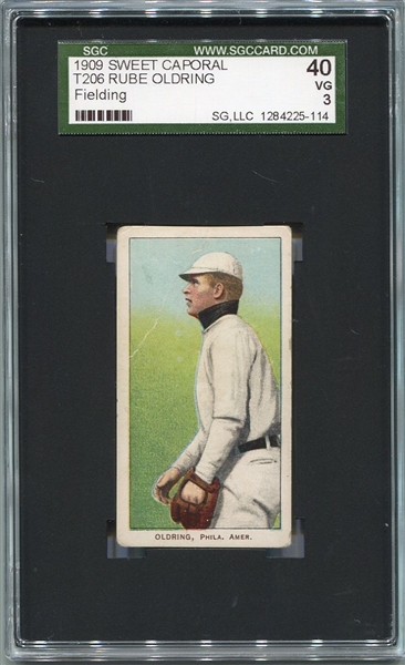 T206 Rube Oldring Fielding SGC 40
