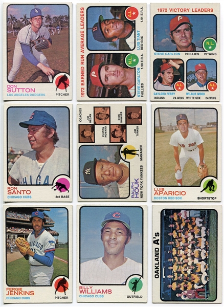 1973 Topps Lot of 343 Different EXMT+/-