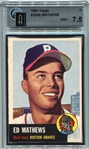 1953 Topps #37 Eddie Mathews GAI 7.5
