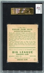 1933 Goudey #134 Sam Rice Autographed SGC/J. Spence AUT