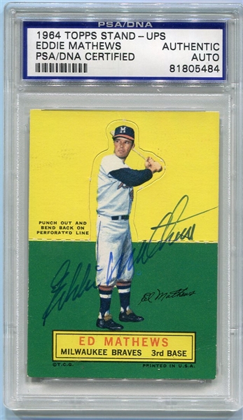 1964 Topps Stand-Up Eddie Mathews Autographed PSA/DNA Certified Authentic