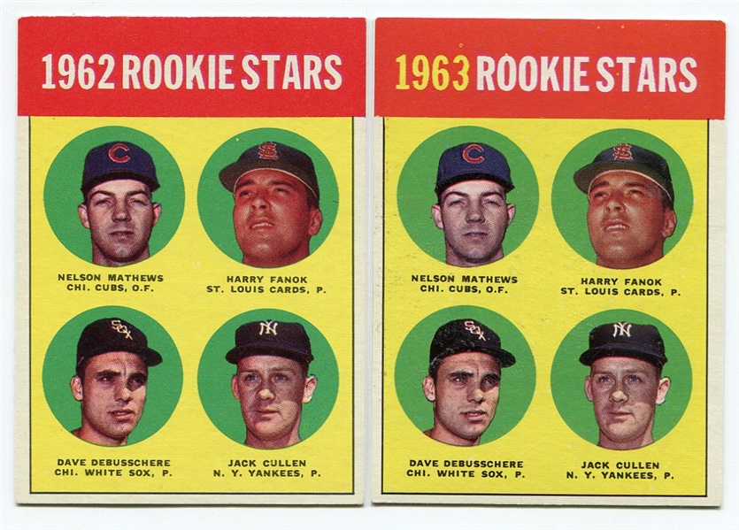 1963 Topps #54a & 54b Dave DeBusschere Rookie Cards