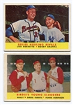 1958 Topps #289 Series Hurling Rivals & #386 Birdie's Young Sluggers