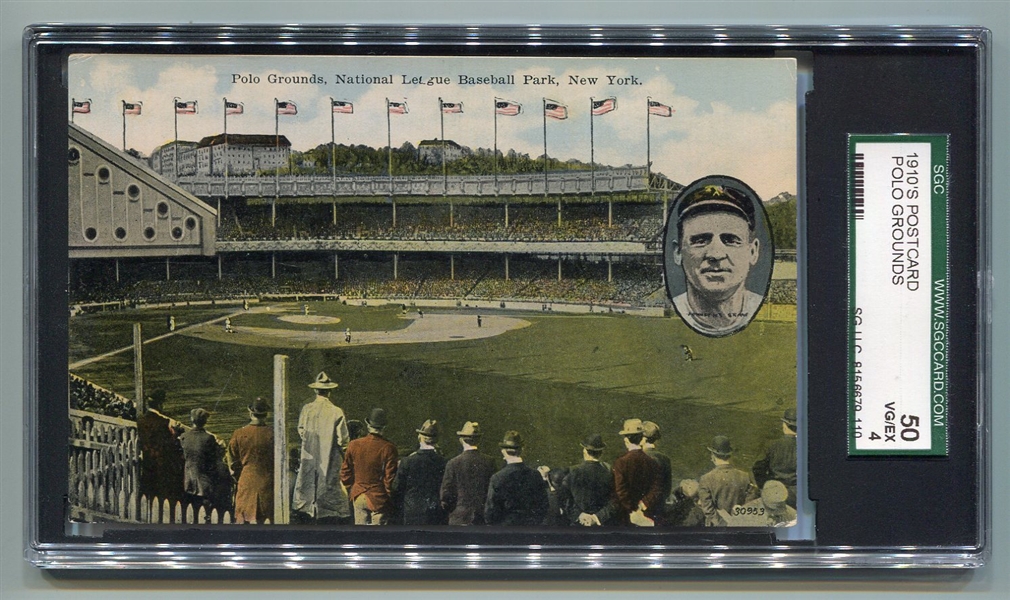 1910s Postcard Polo Grounds, National League Baseball Park, New York w/John McGraw