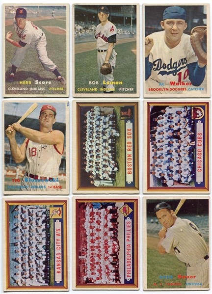 1957 Topps Lot of 81 Different With Stars & Team Cards