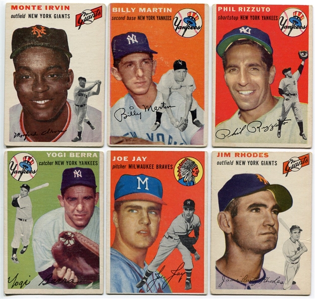 1954 Topps Partial Set of 179 Different With Stars & HOFers