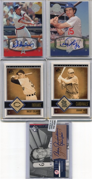 2002-2004 Upper Deck Autographed & Game Used Bat Cards Lot of 5