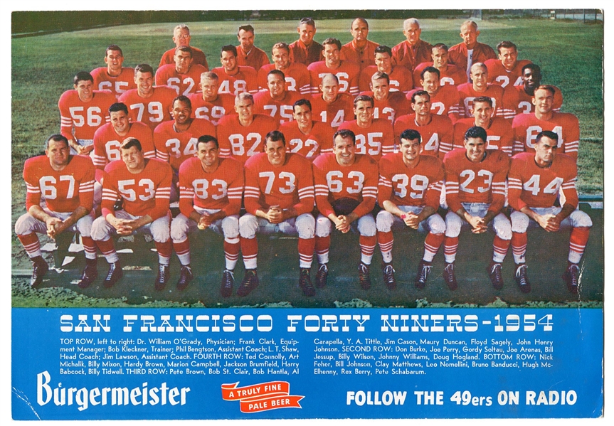 1954 San Francisco 49ers Burgermeister Beer Team Ad