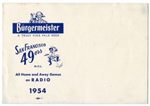 1954 San Francisco 49ers Burgermeister Beer Team Ad