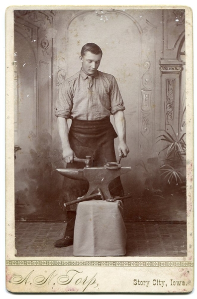 1880s Blacksmith Occupational Cabinet Card Scarce!