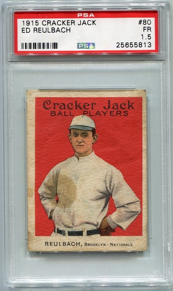 E145-2 1915 Cracker Jack #80 Ed Reulbach PSA 1.5