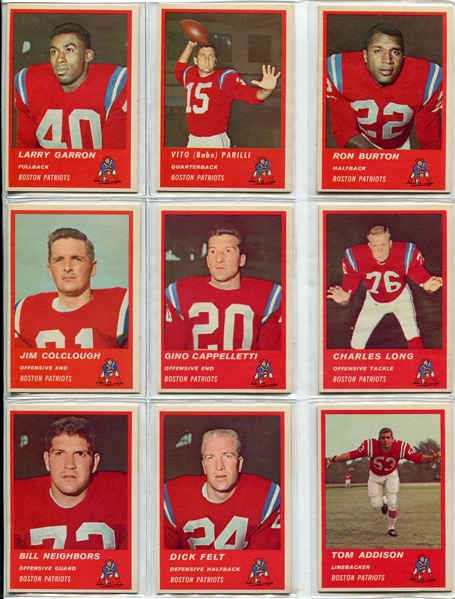 1963 Fleer Football Complete Set Nrmt to Nrmt/Mt