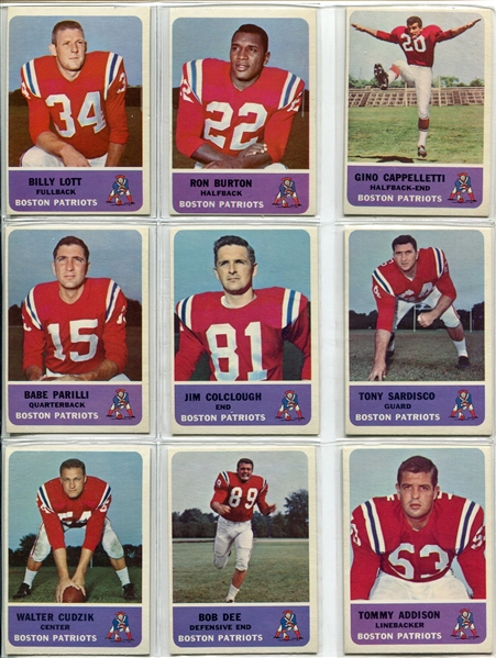 1962 Fleer Football Complete Set of 88 Exmt-Nrmt