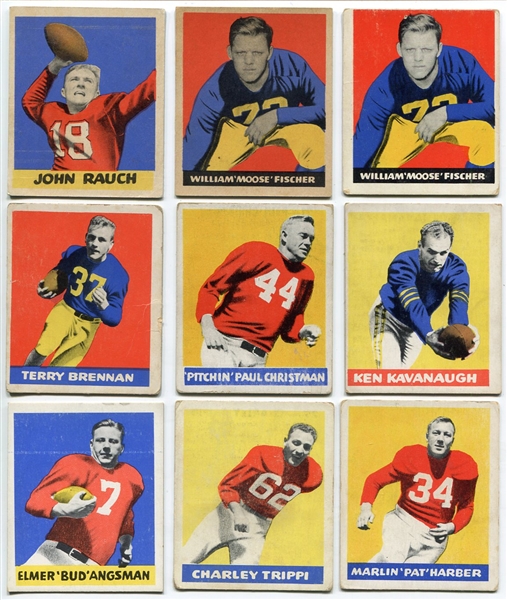 1948-49 Leaf Football Lot of 15 Different