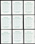 1961 Lake to Lake Dairy Green Bay Packers Lot of 14 Nrmt/Mt