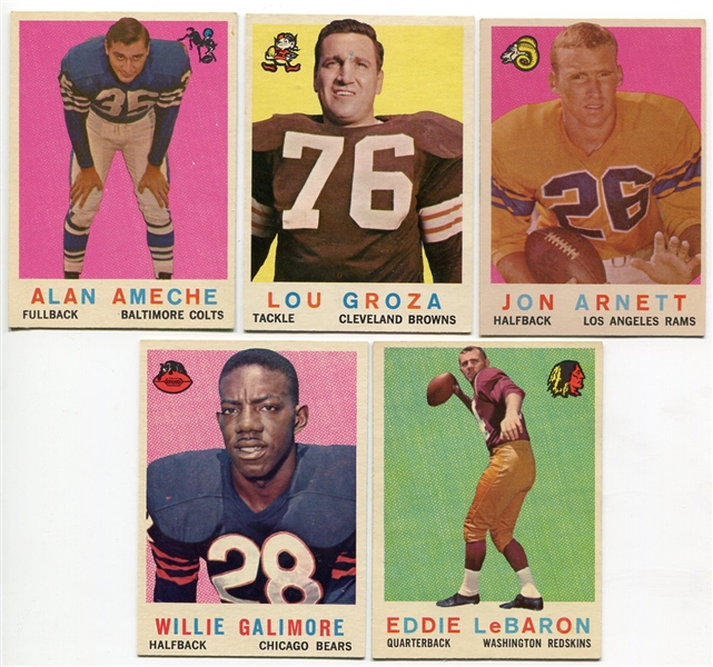 1959 Topps Football Lot of 5 Stars/HOFers EXMT+