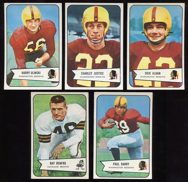 1954 Bowman Football Lot of 5 Different EX+/-