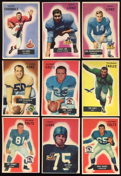 1955 Bowman Football Lot of 20 Different 